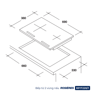 Bếp từ 3 vùng nấu Rosières RPIF342