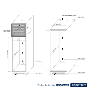 Tủ lạnh âm tủ Rosières RBBF178T