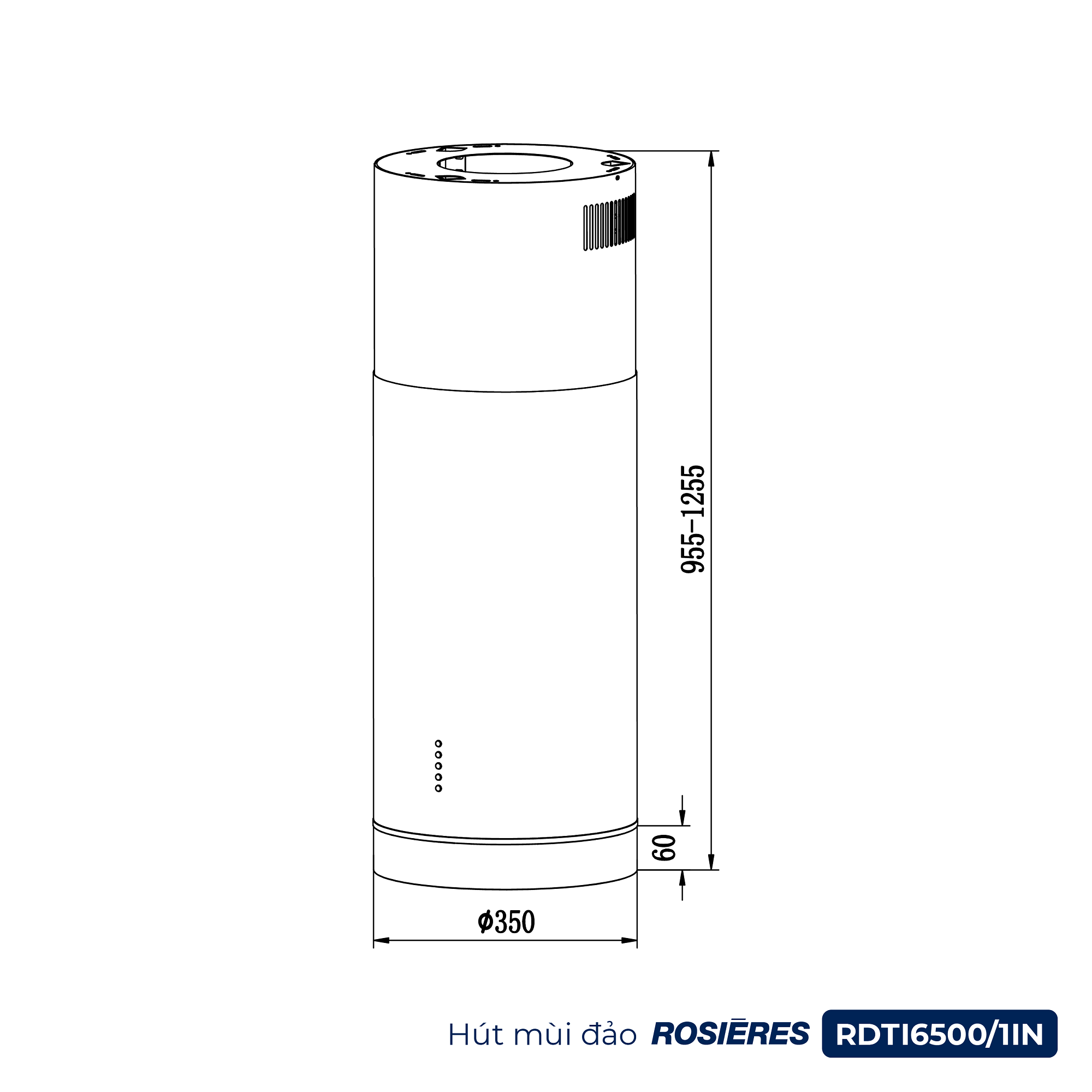 Hút mùi đảo Φ35cm Rosières RDTI6500/1IN