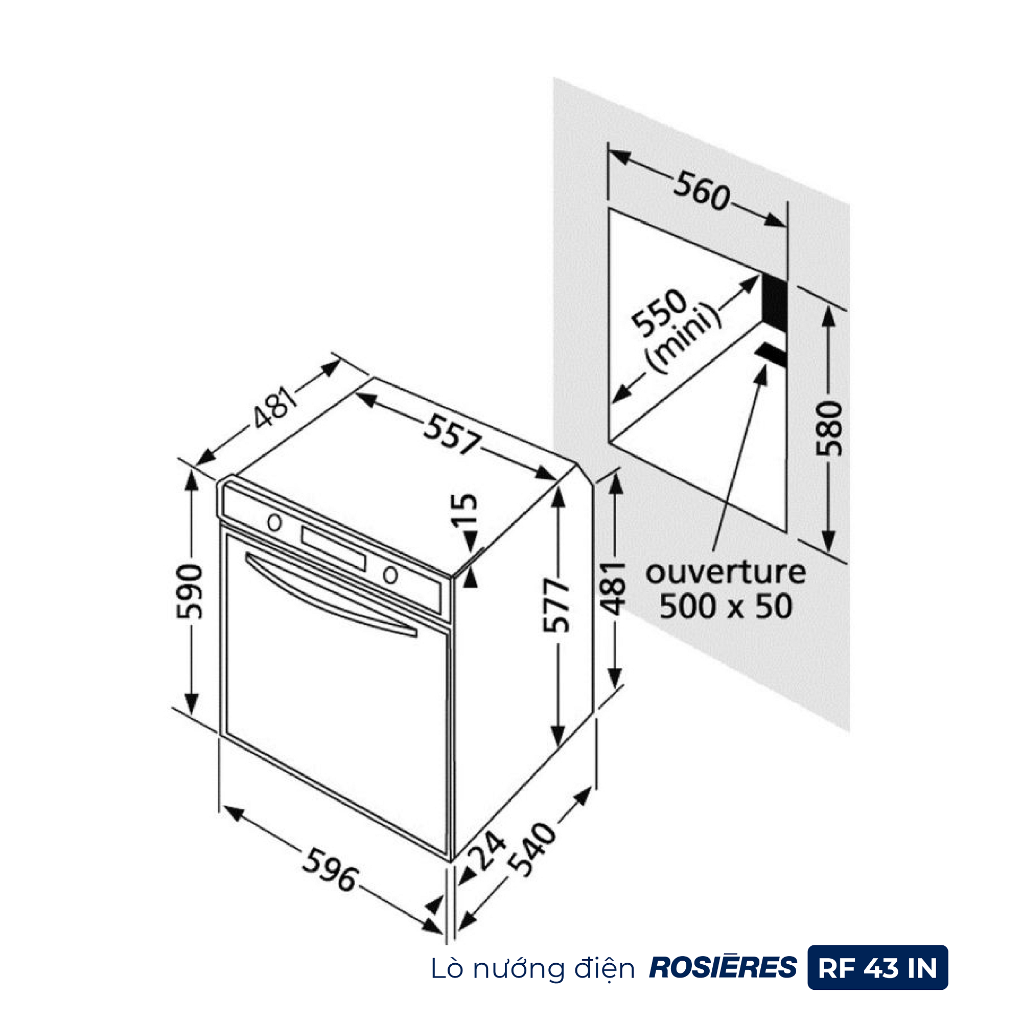 Lò nướng điện Rosières RF 43 IN