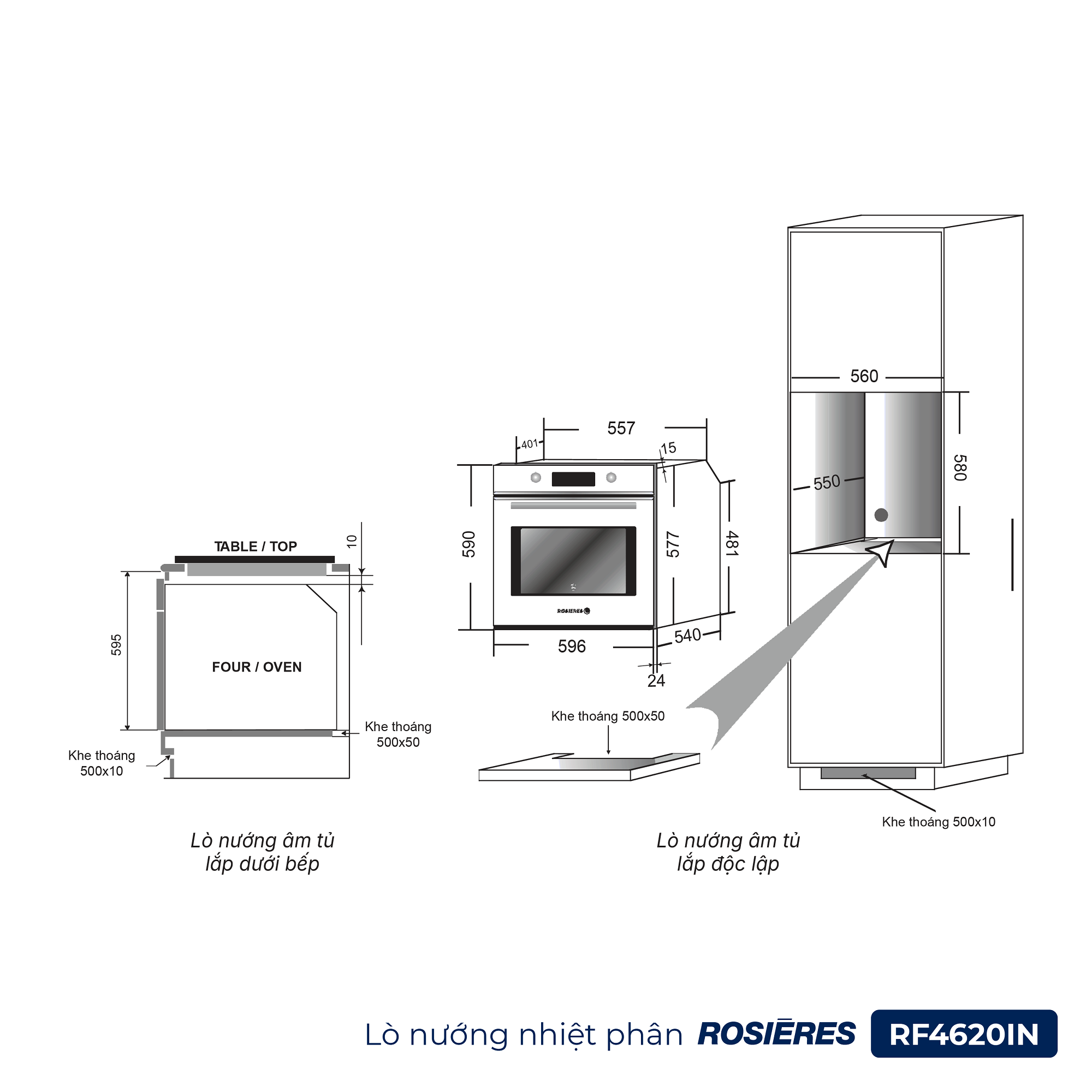 Lò nướng nhiệt phân Rosières RF4620IN