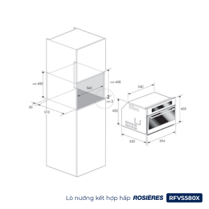 Lò nướng kết hợp hấp Rosières RFVS580X