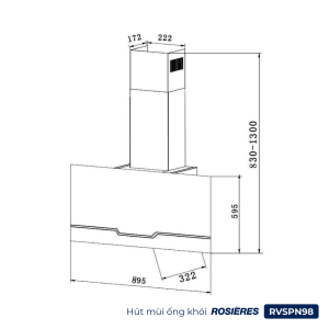 Hút mùi ống khói 90cm Rosières RVSPN98